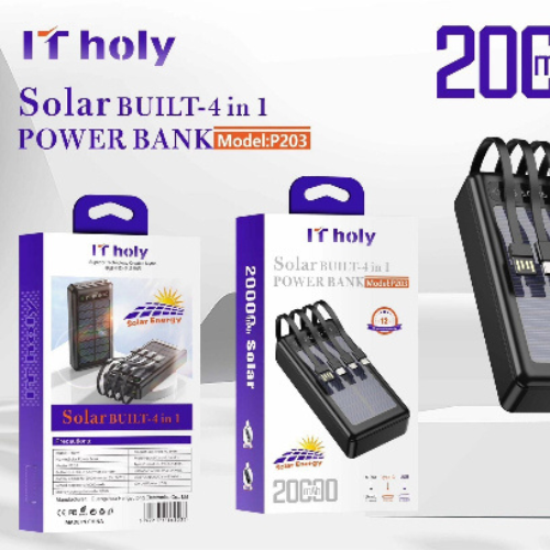 Solar Built Power Bank-4 In 1 Super Technology